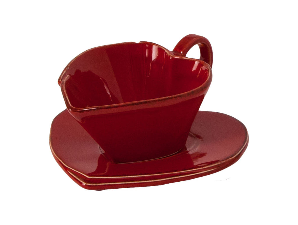 "Lastra" Tea Set Cup & Saucer red