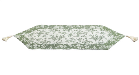 Table runner "Olivo" with tassels