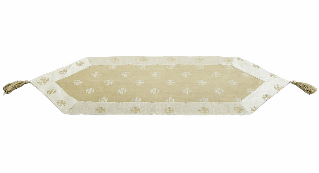 Table runner "Giglio Scuro" with tassels