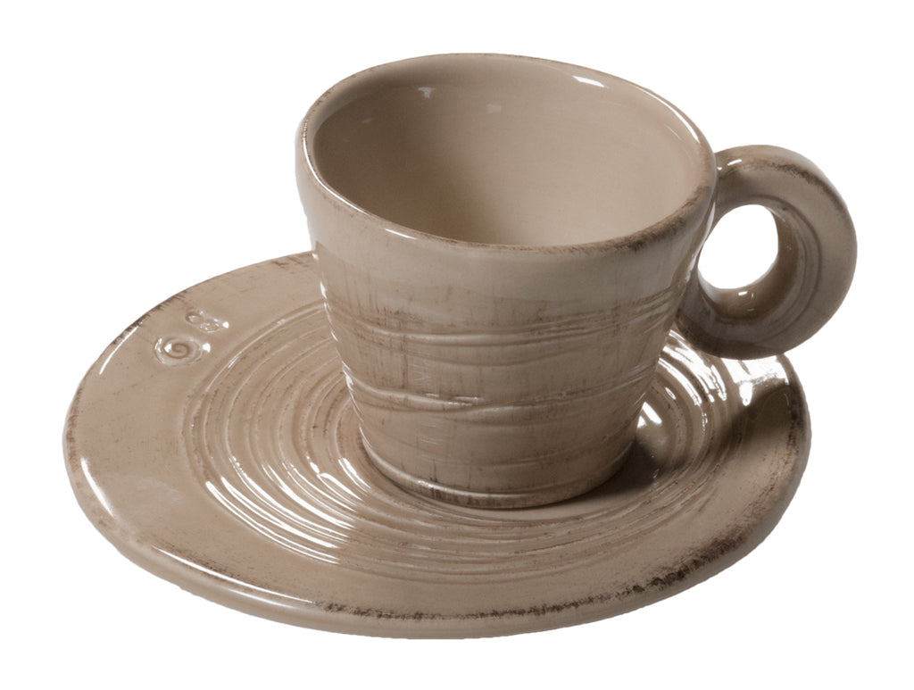 "Infinito" Set Cafè Cup & Saucer mandorla