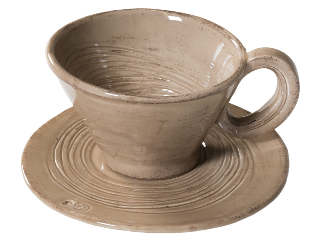 "Infinito" Tea Set Cup & Saucer mandorla