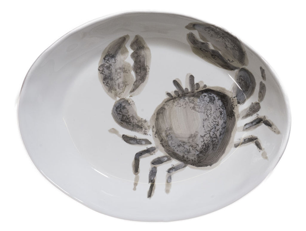 "Marina" Oval Pasta Plate Granchio decor