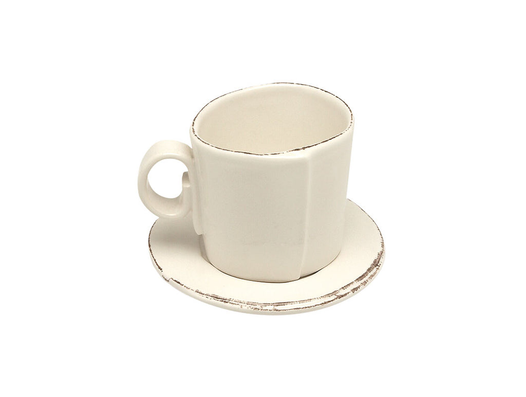 "Lastra" Set Caffe Espresso Cup & Saucer white