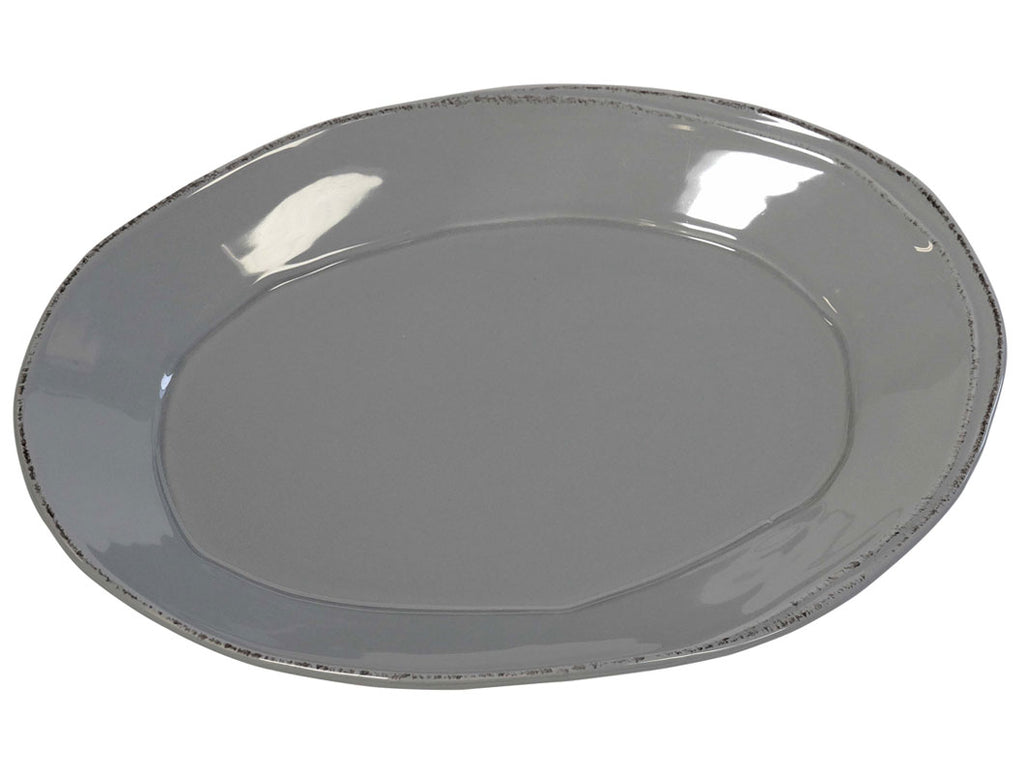 "Lastra" Small Oval Platter gray