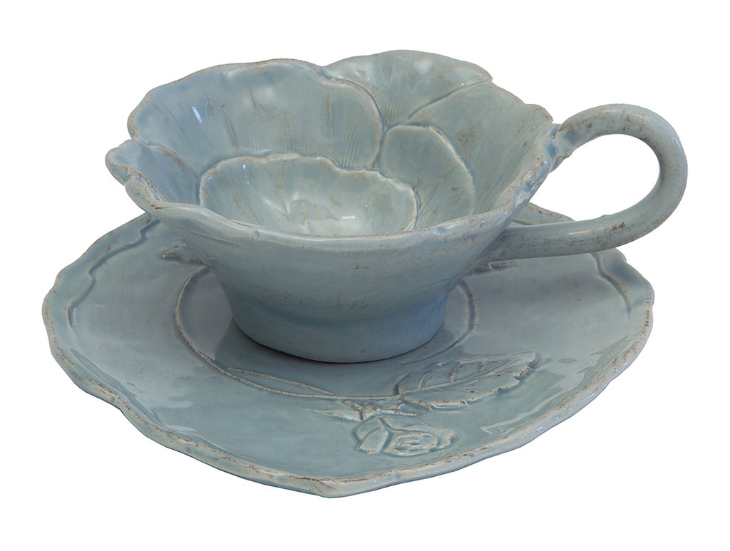 "Romantica" Set Tea Cup & Saucher turquoise