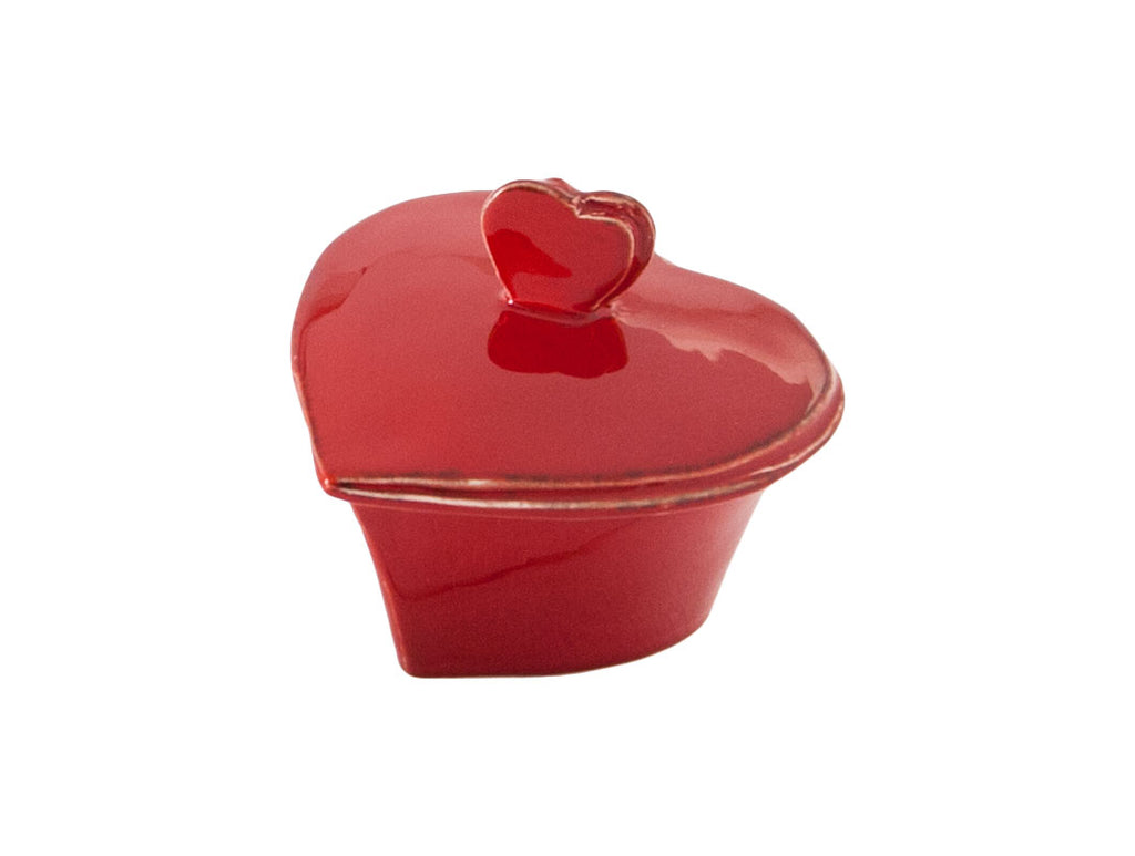 "Lastra" Heart Sugar Pot red