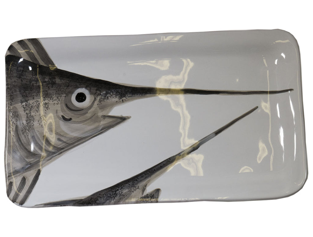 "Marina" Rectangular Plater Pesce Spada Decor