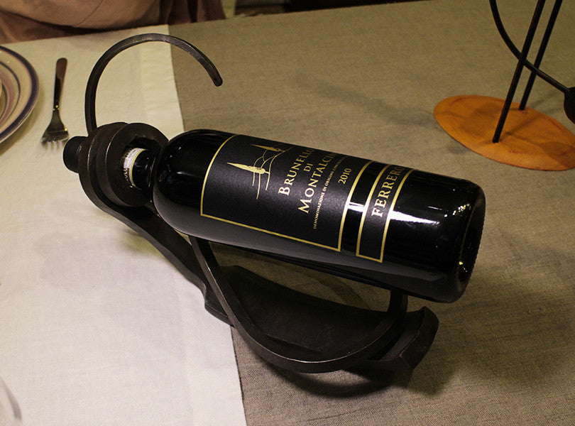Wrought iron wine holder