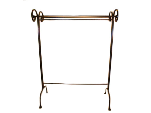 Wrought iron decorated towel holder